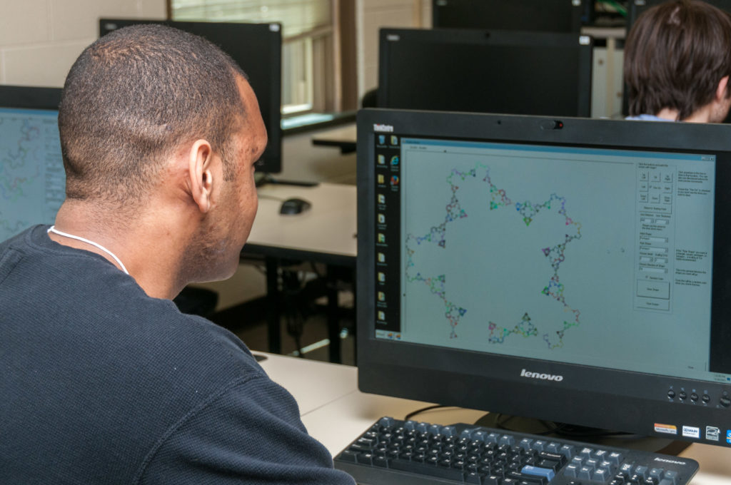 Student working at computer