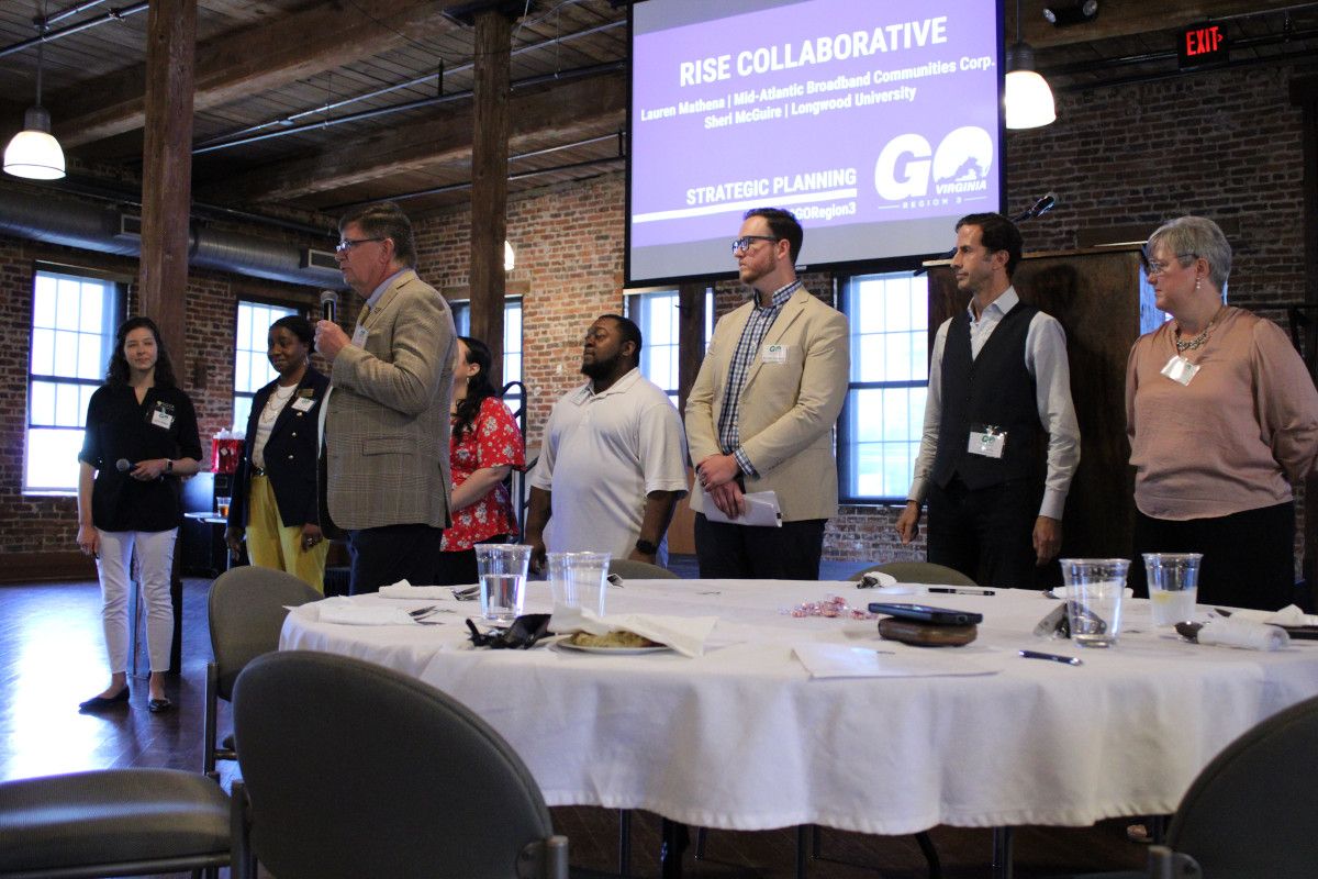 GOVA Region 3 Council Chair Randy Lail introduces a region-wide team presenting on RISE Collaborative.