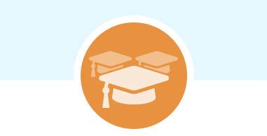 Icon showing a graduation cap.